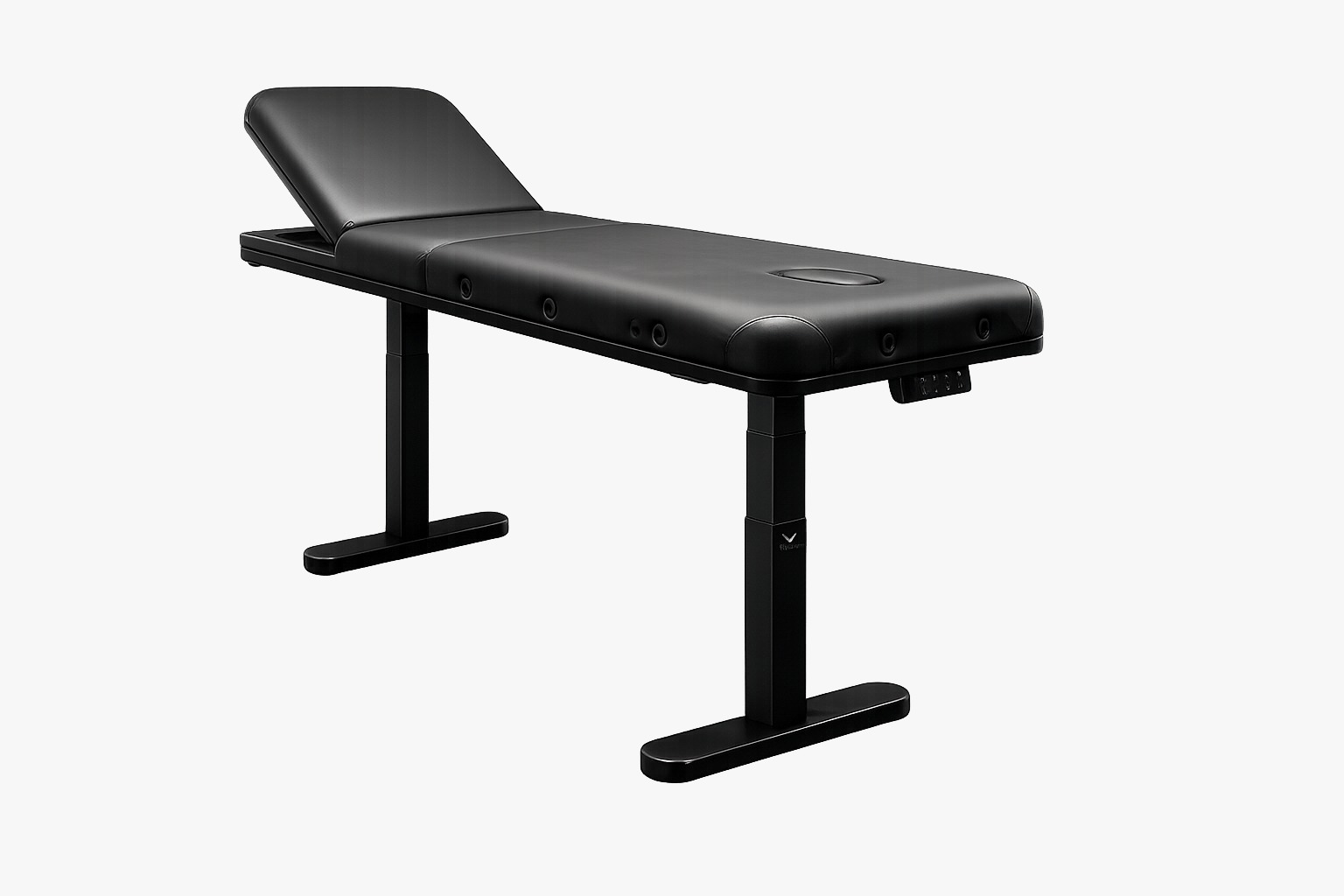 Elektryczne lóżko tatuażystyczne Skylimit Black Series 01 - widok z boku